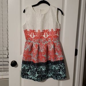 NWOT Size small paisley dress coral teal white